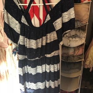 Navy and white stripe dress